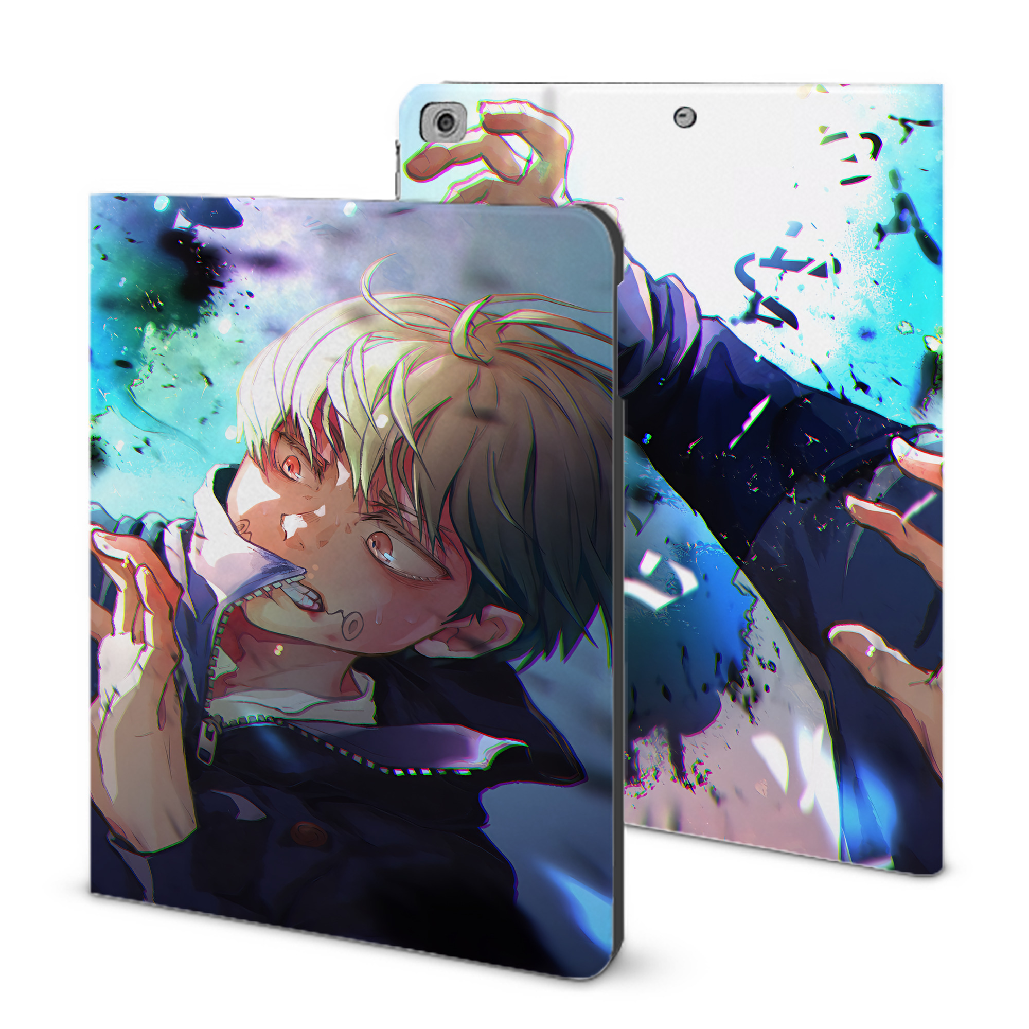 （画像用） 呪術廻戦 Jujutsu Kaisen IPad ケース ブック型 PUレザー TPU 耐衝撃 軽量 薄型 ペン収納なし 全面保護 IPad 各モデル対応